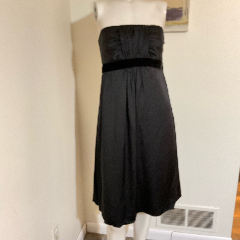 Vintage Banana Republic Black Silk Strapless Dress 4 NWT